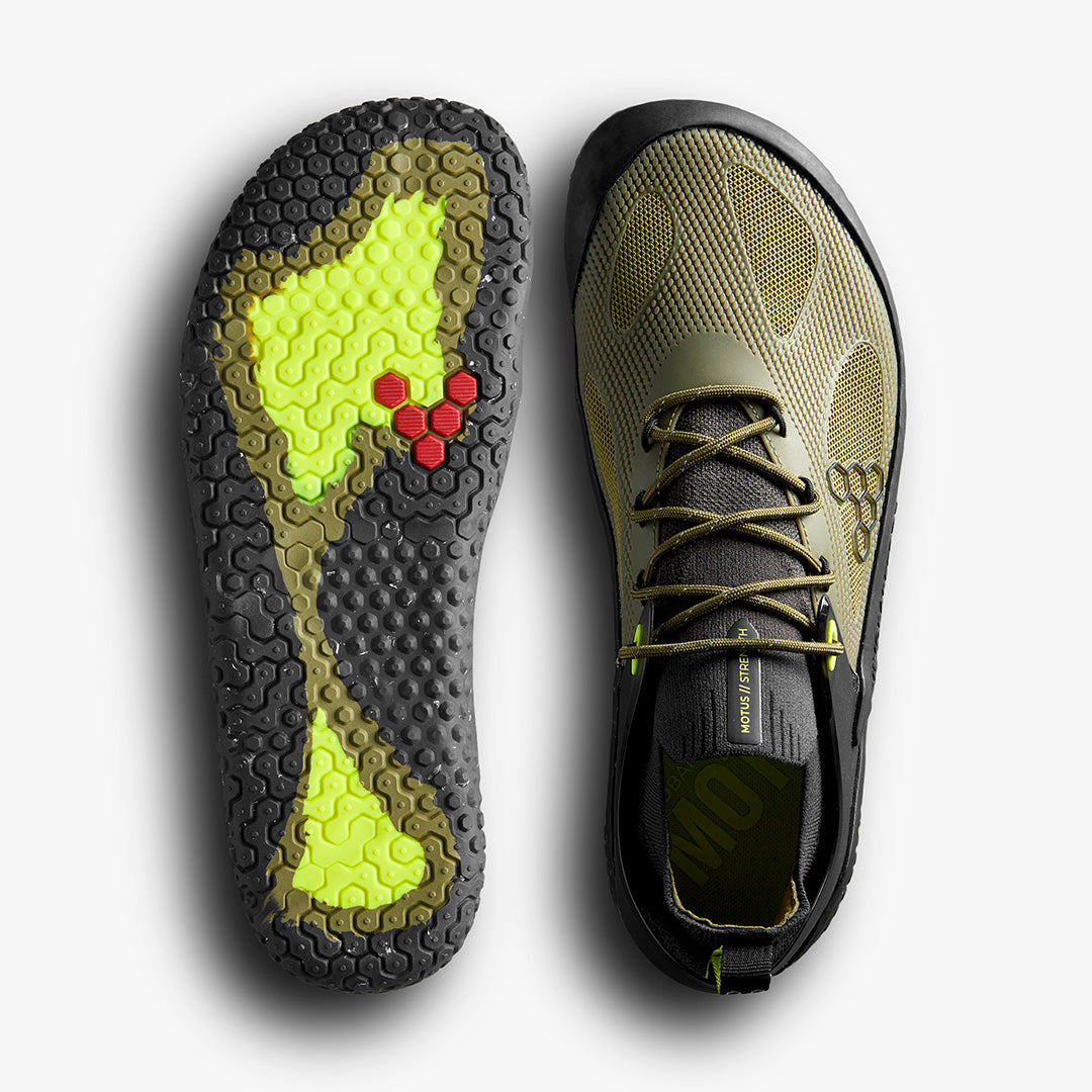 Vivobarefoot - Motus Strength - Forest Green / Acid Lime - Men's