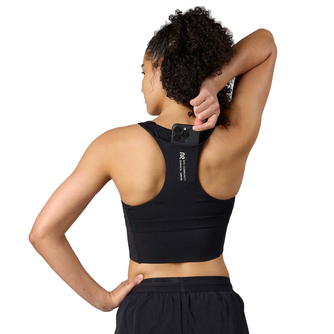 Bandit - Stamina™ Scoop Neck Race Crop - Black - Women's