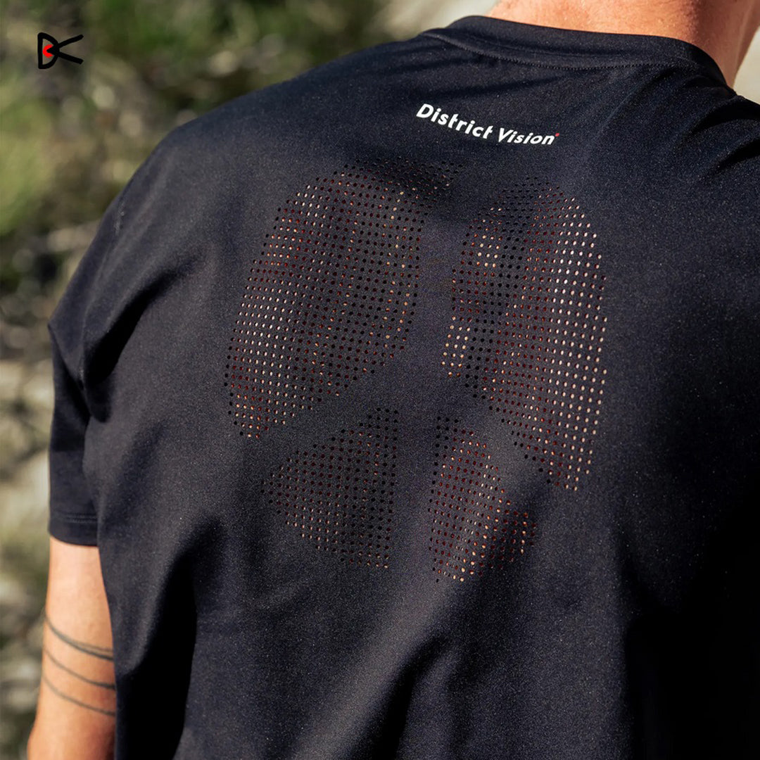 District Vision - Ultralight Aloe Short Sleeve Tee - Black Wordmark - Men's