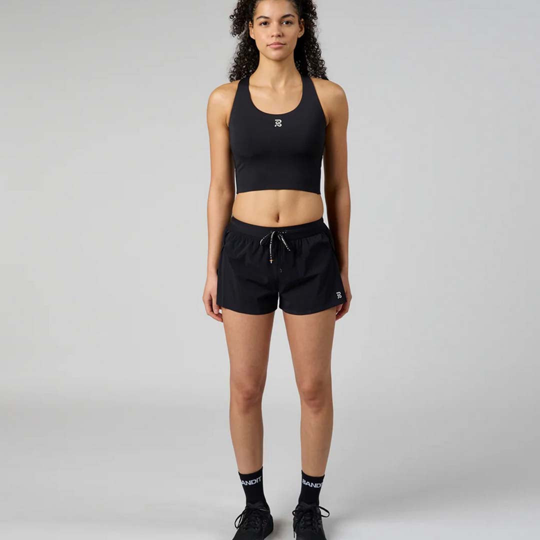 Bandit - Stamina™ Scoop Neck Race Crop - Black - Women's
