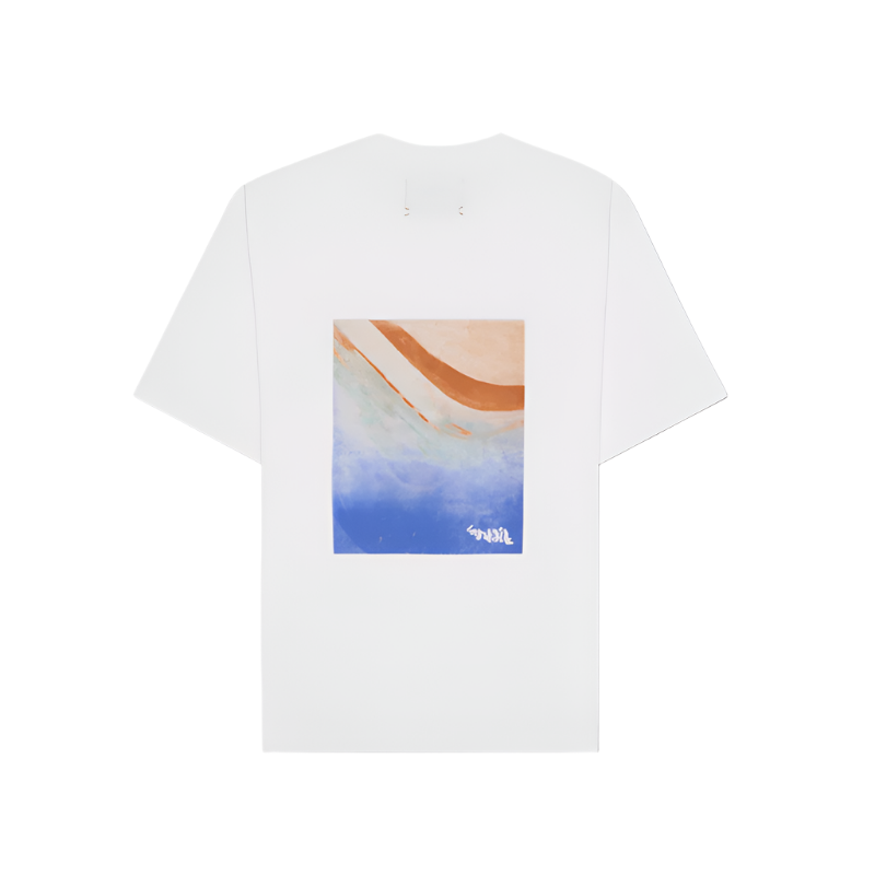 Bandit - Abstract Water Cotton Tee - White - Unisex