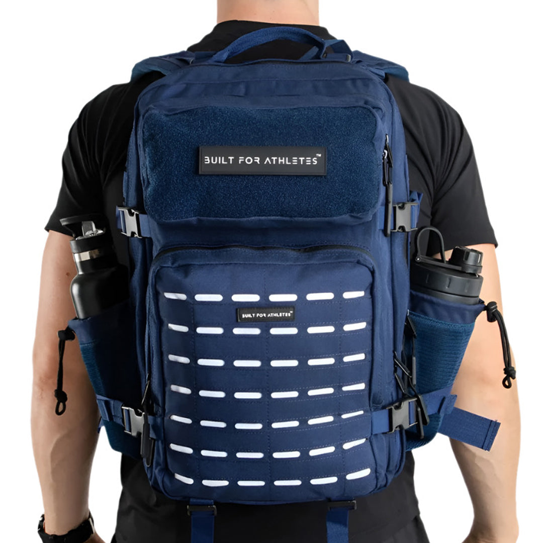 Built for Athletes - Gym Backpack - 45L (Large) - Navy & White