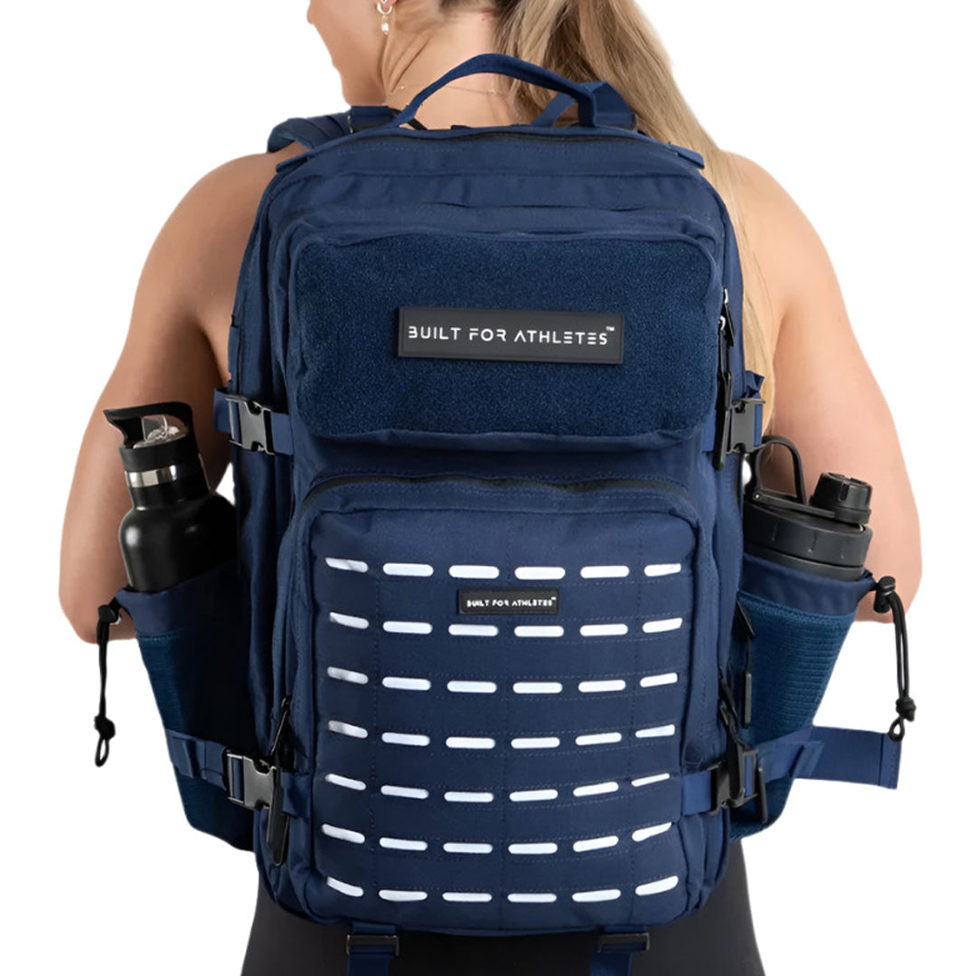 Built for Athletes - Gym Backpack - 45L (Large) - Navy & White