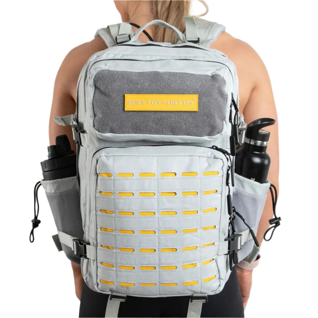 Built for Athletes - Gym Backpack - 45L (Large) - Grey & Yellow