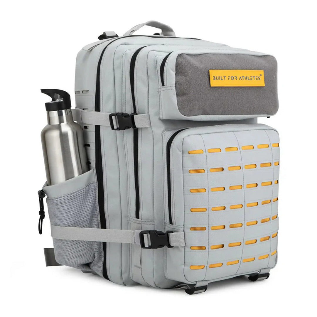 Built for Athletes - Gym Backpack - 45L (Large) - Grey & Yellow