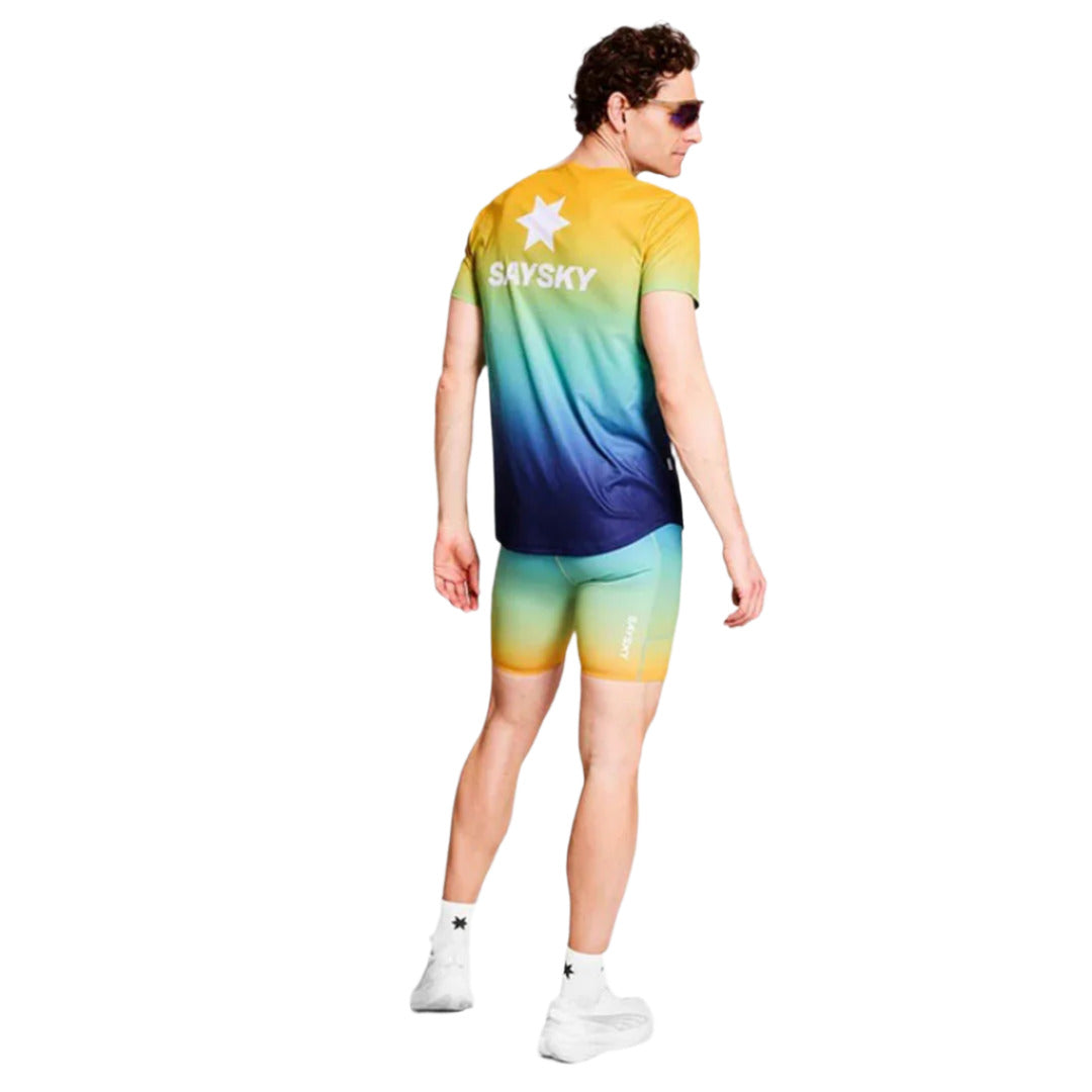 Saysky - Drip Dye Flow T-Shirt - Blue - Men's