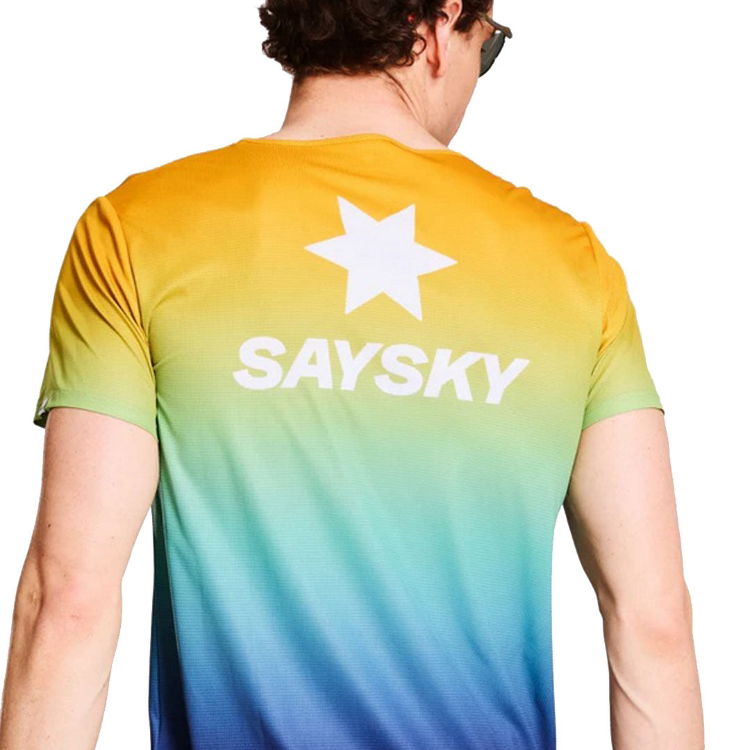 Saysky - Drip Dye Flow T-Shirt - Blue - Men's