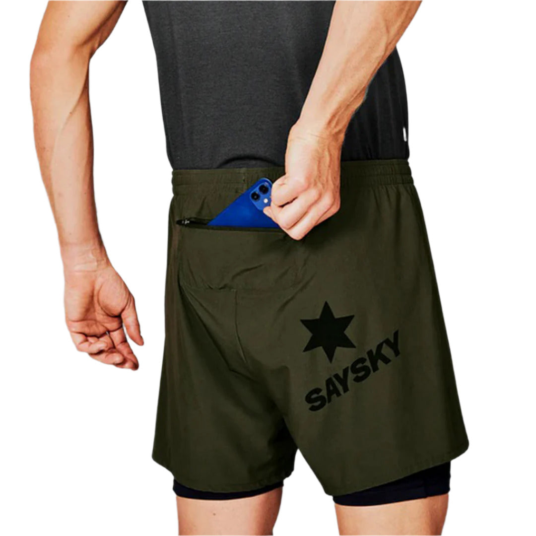 Saysky - 2 in 1 Pace Shorts 5'' Green - Men's