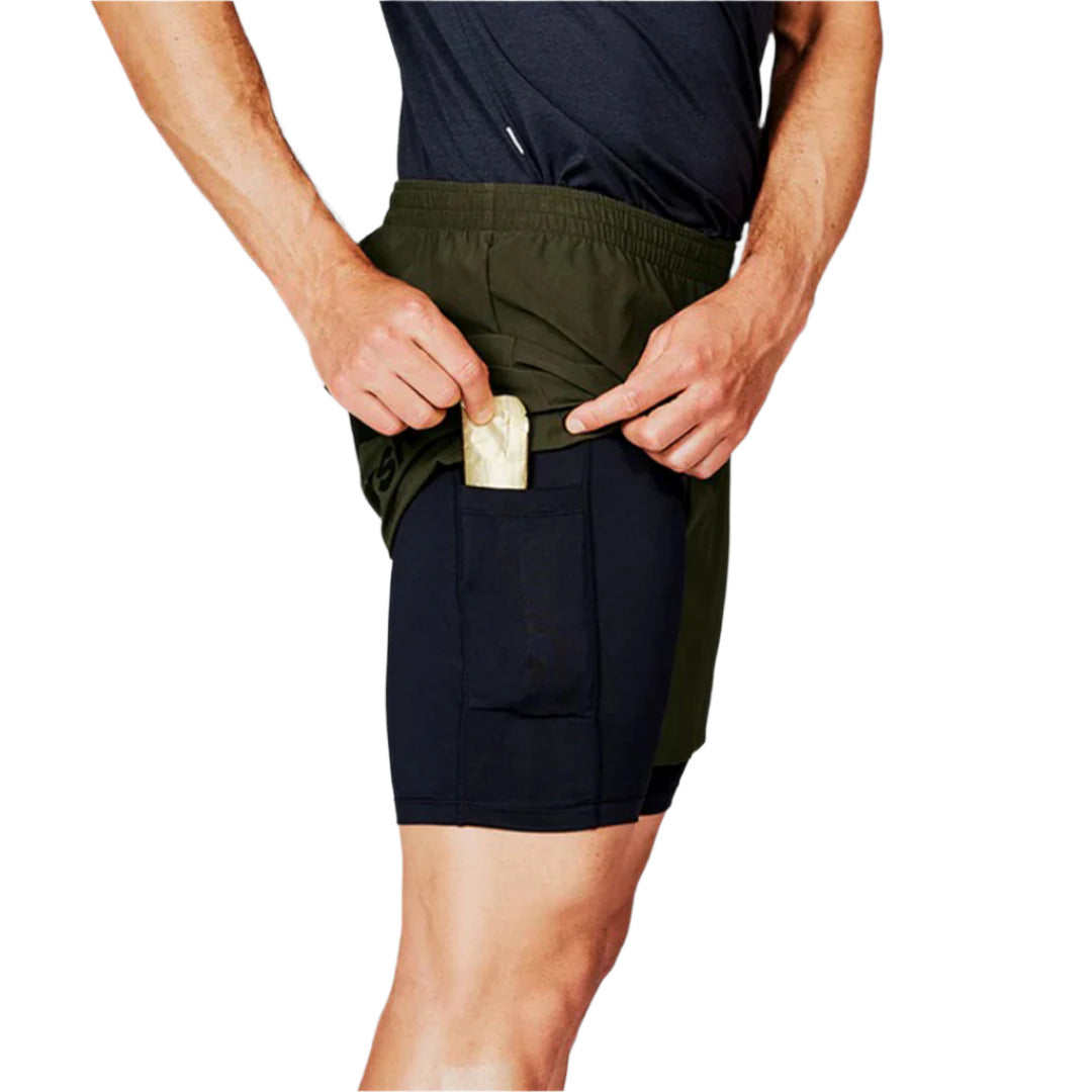 Saysky - 2 in 1 Pace Shorts 5'' Green - Men's
