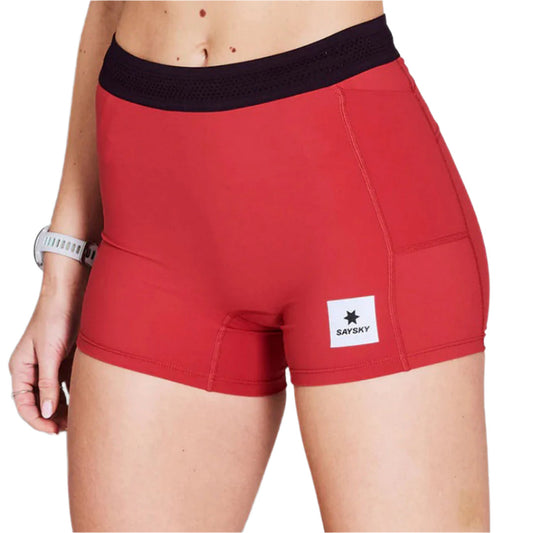 Saysky - Flow+ Race Short Tights 4" - Red - Women's