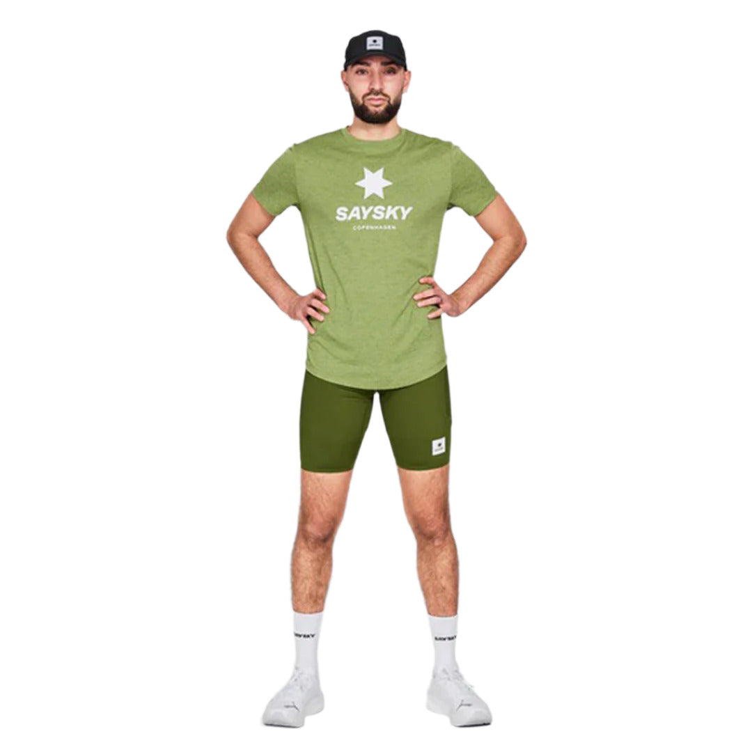 Saysky - Logo Combat T-Shirt - Green Melange - Men's