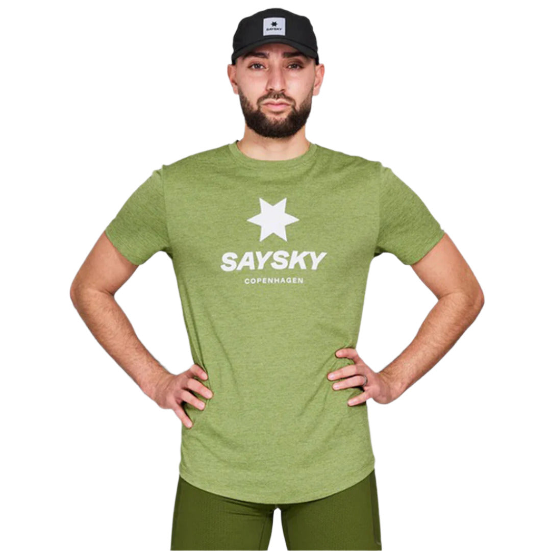 Saysky - Logo Combat T-Shirt - Green Melange - Men's