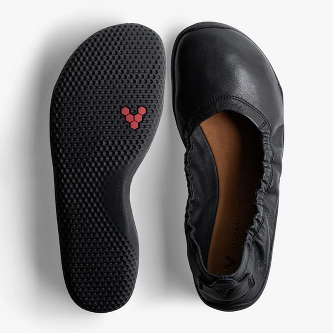 Vivobarefoot - Asana Yin Ballerina Leather - Obsidian - Women's