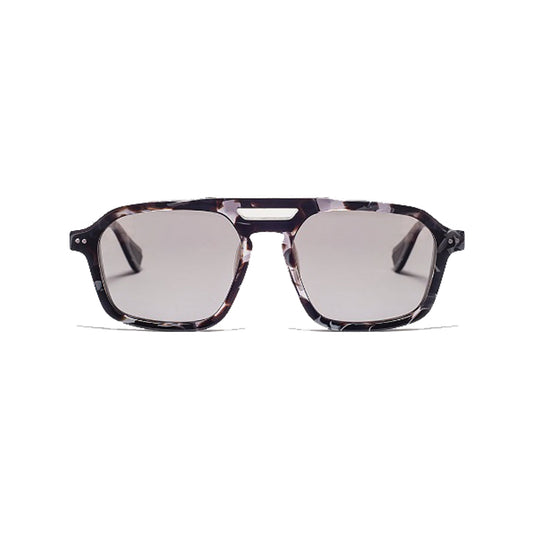 Article One X Mission Workshop grey tortoiseshell sunglasses with smokey grey lenses available at The Pace at Funan in Singapore