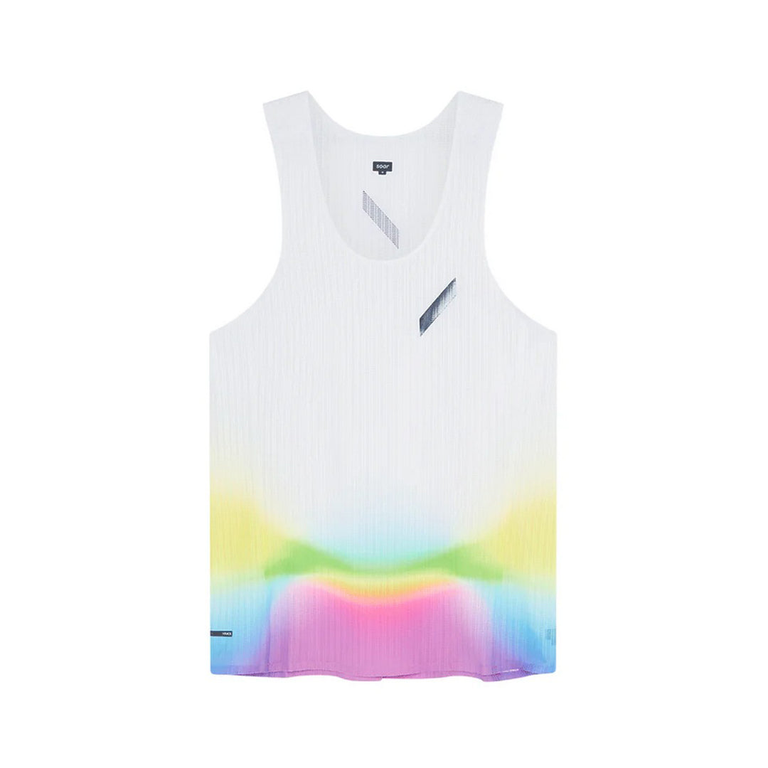 SOAR Running - Race Vest - White/Summer Rainbow - Men's