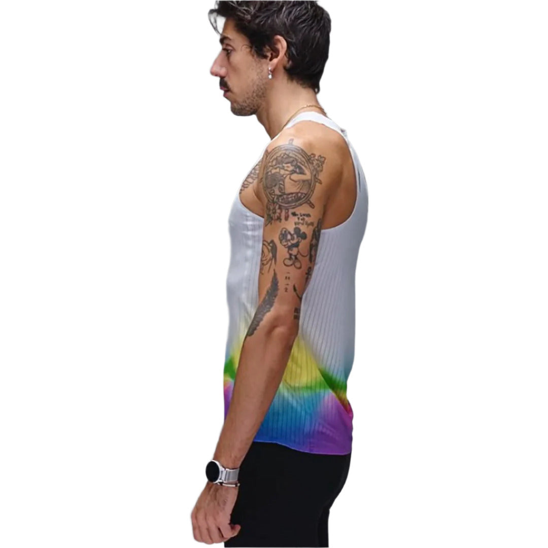 SOAR Running - Race Vest - White/Summer Rainbow - Men's