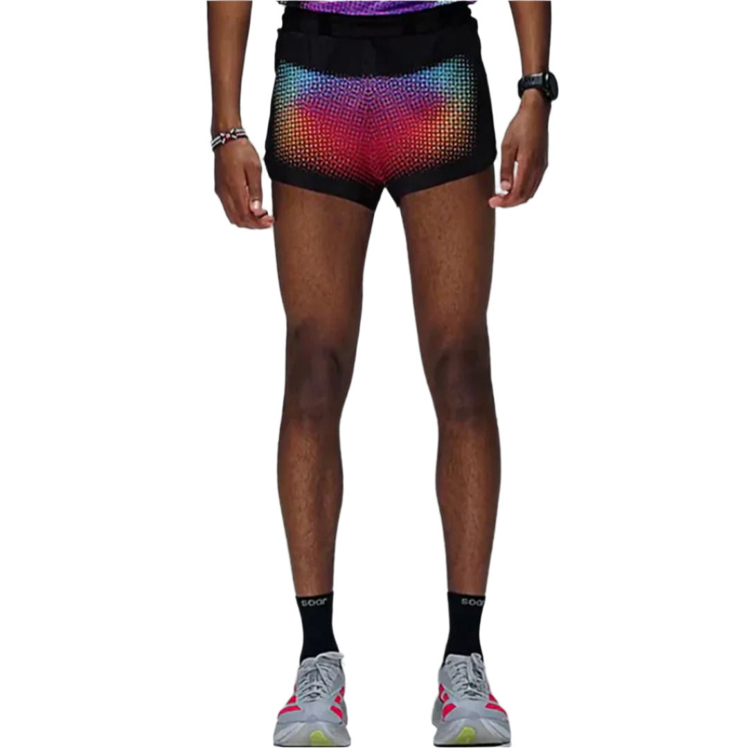 SOAR Running - Marathon Shorts - Black Rainbow Dot - Men's