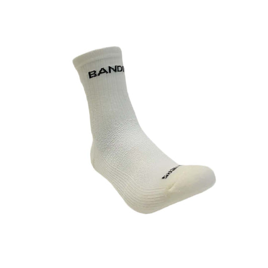 Bandit - Merino Wool Run Quarter Socks - White With Black - 2-pack