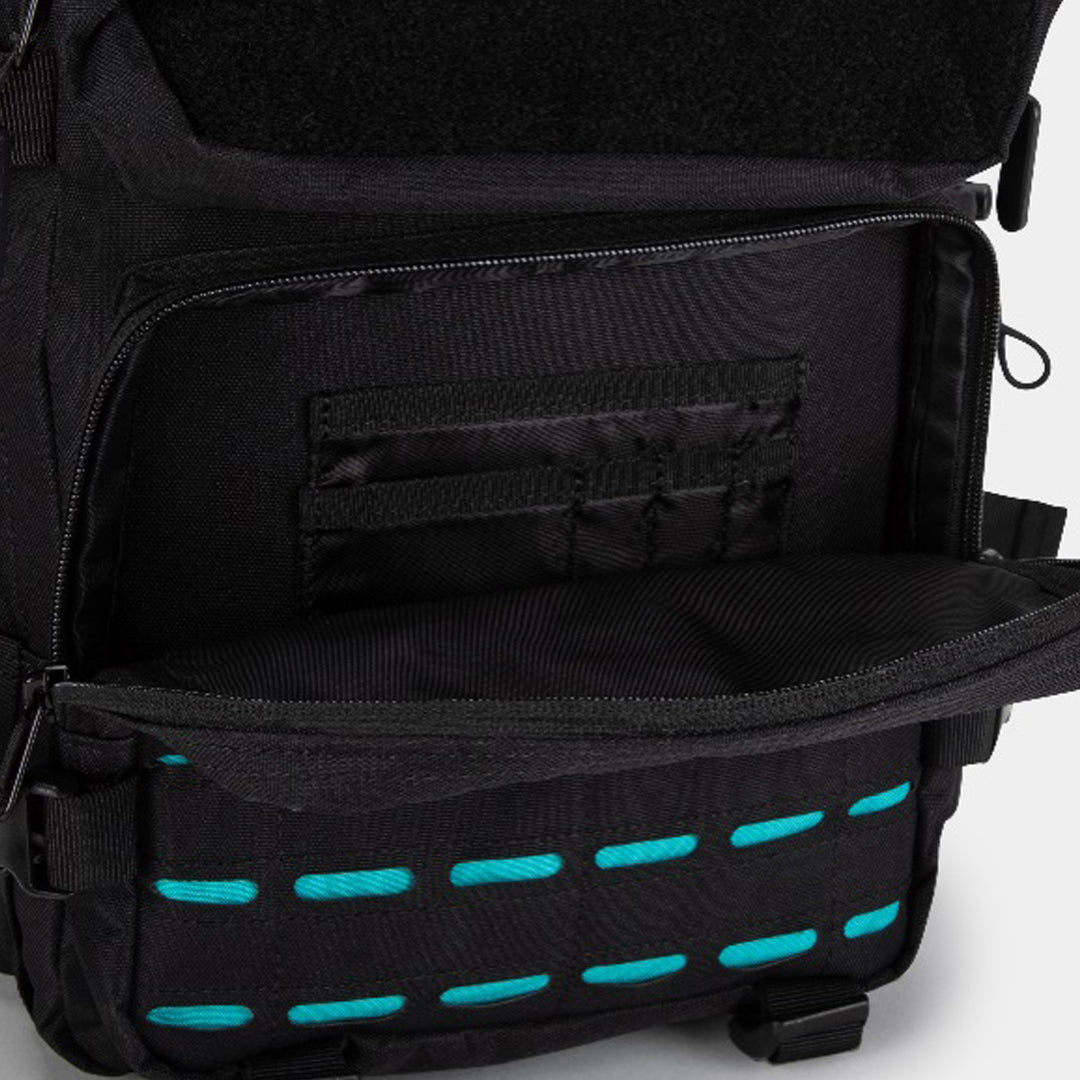 Built for Athletes - Gym Backpack - 25L (Medium) - Black & Aqua