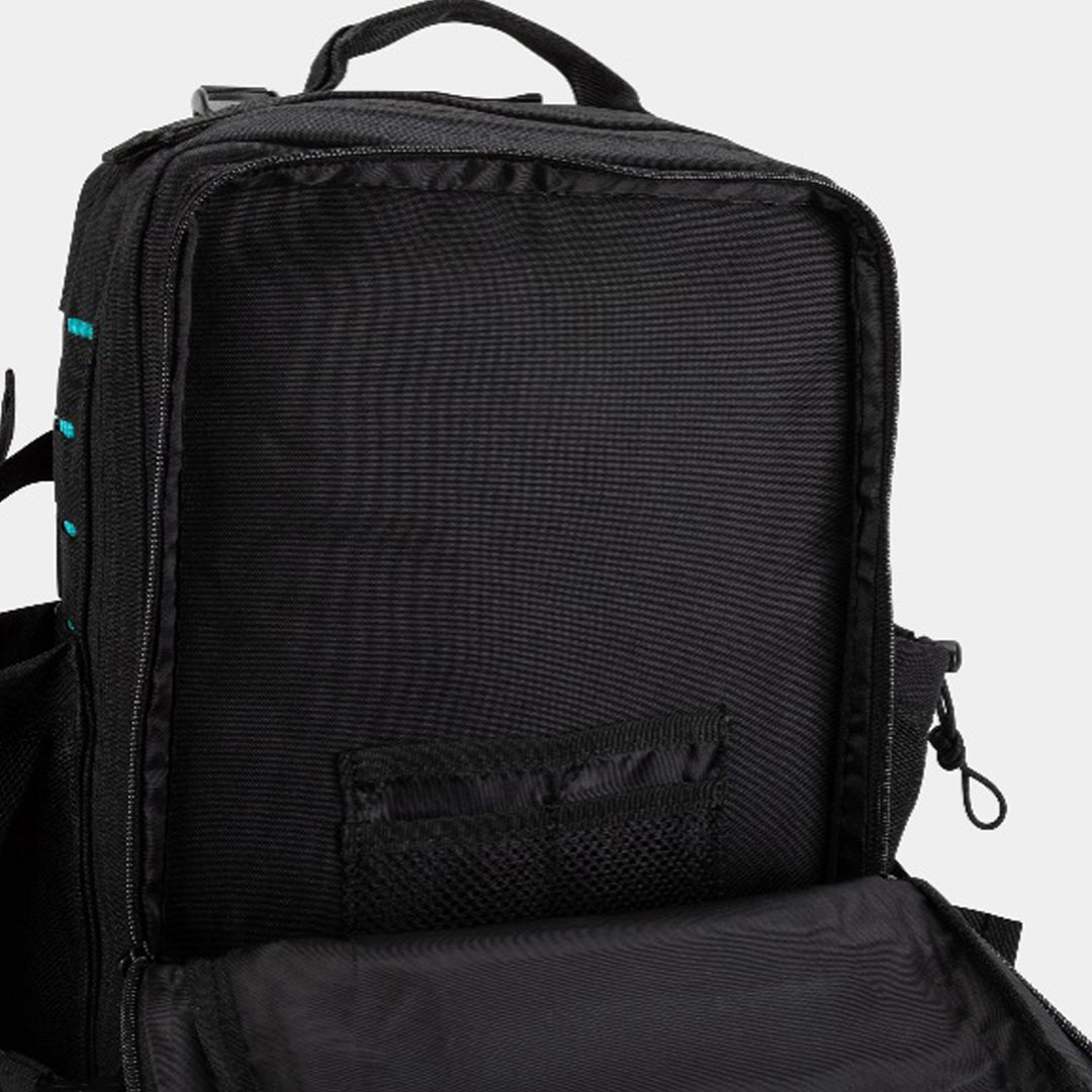 Built for Athletes - Gym Backpack - 25L (Medium) - Black & Aqua