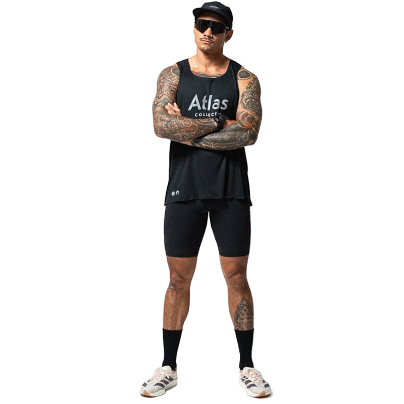 Atlas Collectif - Illumi Trax Half Running Tights - Black - Men's