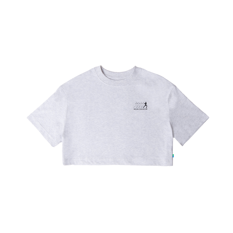 Atlas Collectif - (R)unwind Organic Cotton WNS Crop Top - Heather Grey - Women's