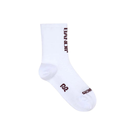 Bandit  - Lite Run™ Quarter Socks "Vertical Bandit" - White With Port - 2 Pack