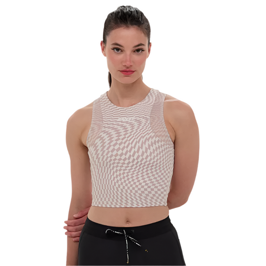 Bandit Running - Stamina™ Lyra Race Crop - Chalk with Cocoa - Women's