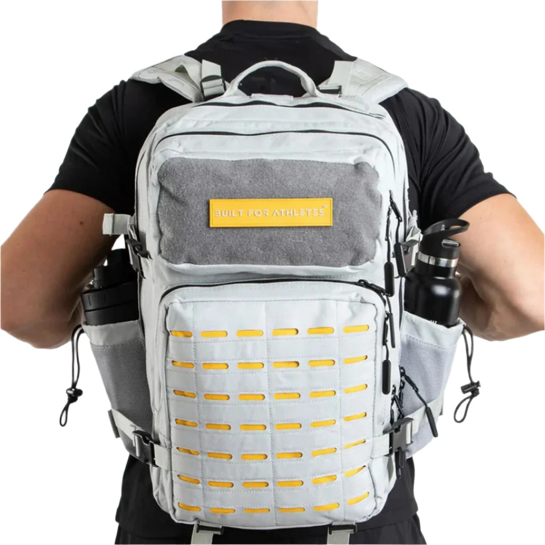 Built for Athletes - Gym Backpack - 45L (Large) - Grey & Yellow