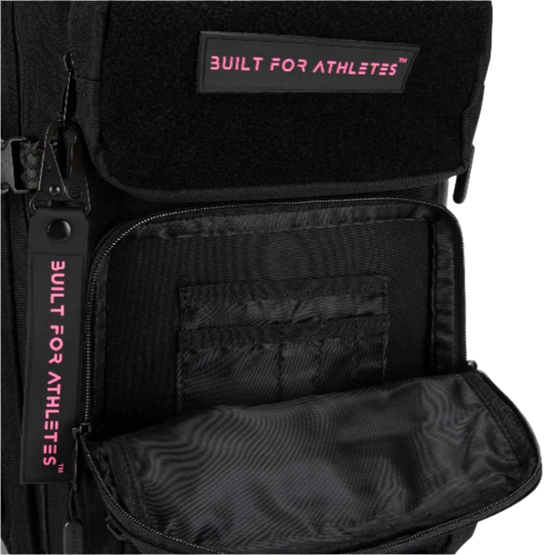 Built-for-Athletes-Hero-3.0-Backpack-25L-Pink-thepace-front-pouch