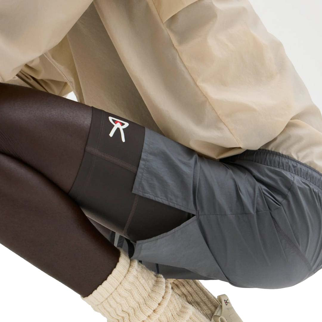 District Vision - Ripstop Layered Trail Shorts - Charcoal/Slate Brown - Men's