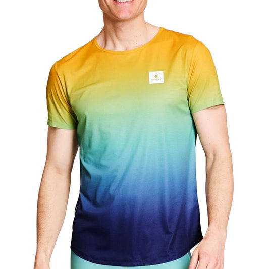 Saysky - Drip Dye Flow T-Shirt - Blue - Men's