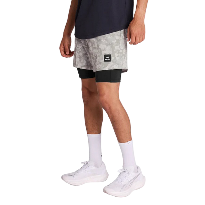 Saysky - 2 in 1 Camo Pace Shorts 5'' - Sand - Men's