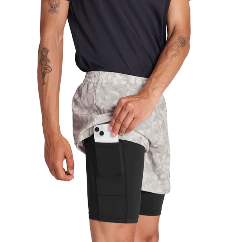 Saysky - 2 in 1 Camo Pace Shorts 5'' - Sand - Men's