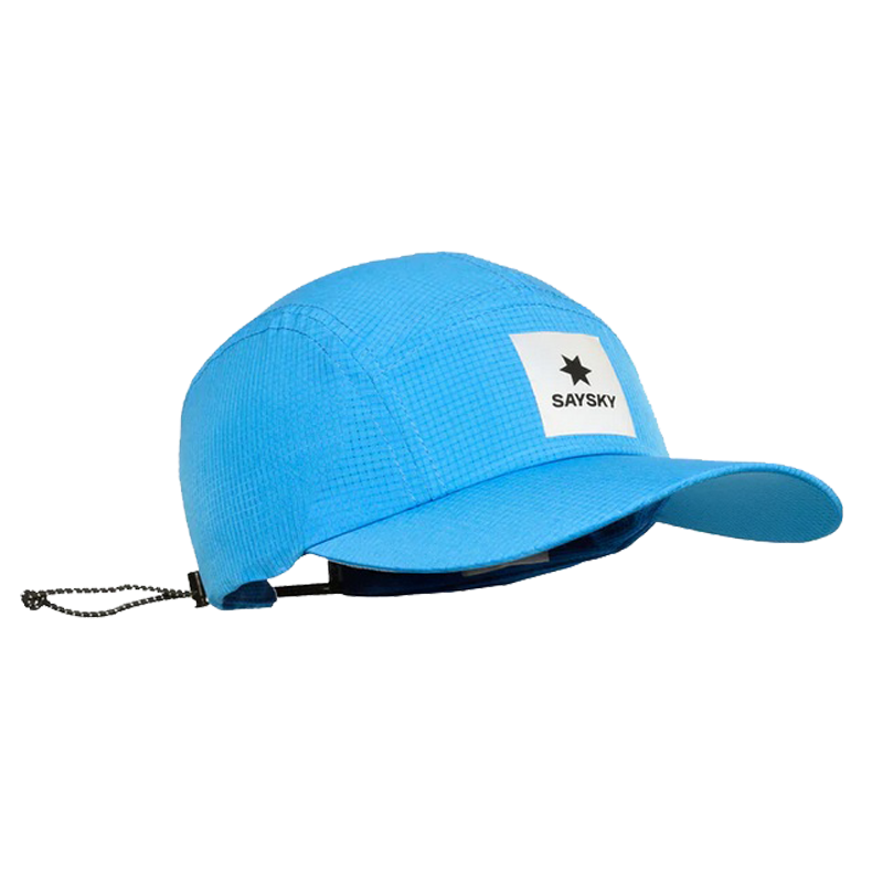 blue running cap