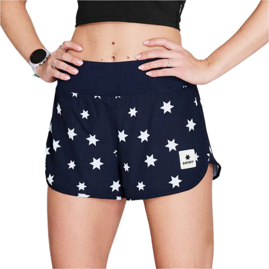 Saysky - Star Pace Shorts 3" - White/Blue - Women's