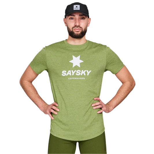Saysky - Logo Combat T-Shirt - Green Melange - Men's